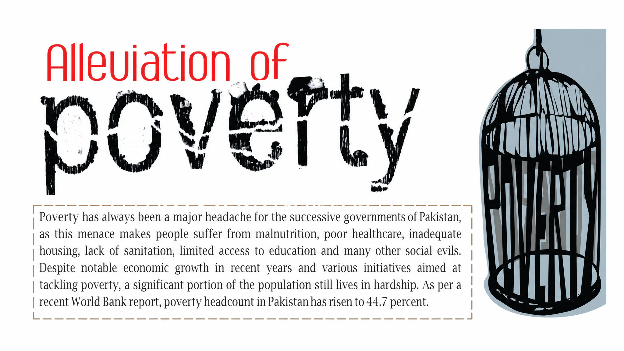 Alleviation of poverty