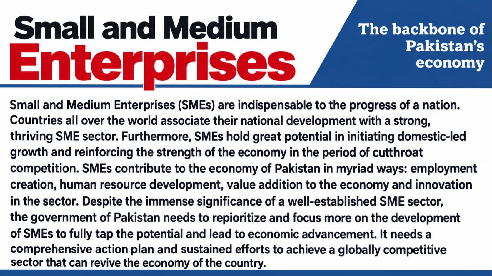 Small and Medium Enterprises