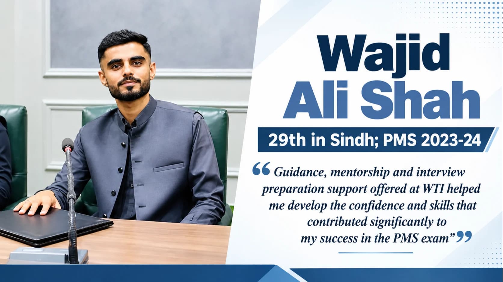 Wajid Ali Shah 29th in Sindh; PMS 2023-24