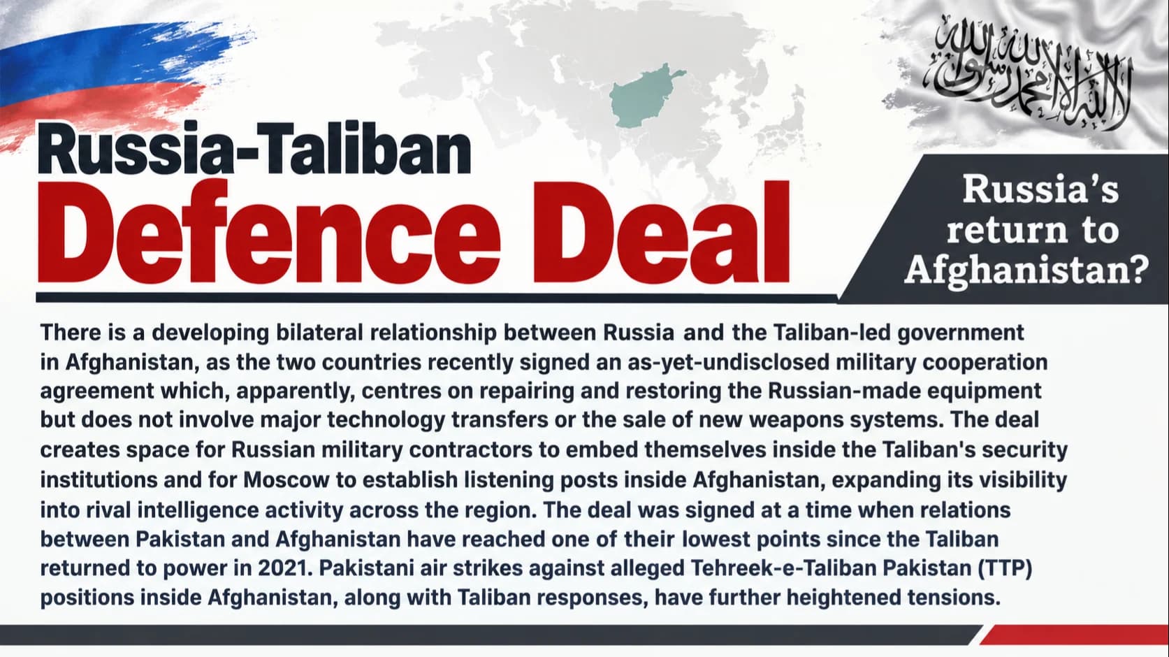Russia-Taliban defense deal
