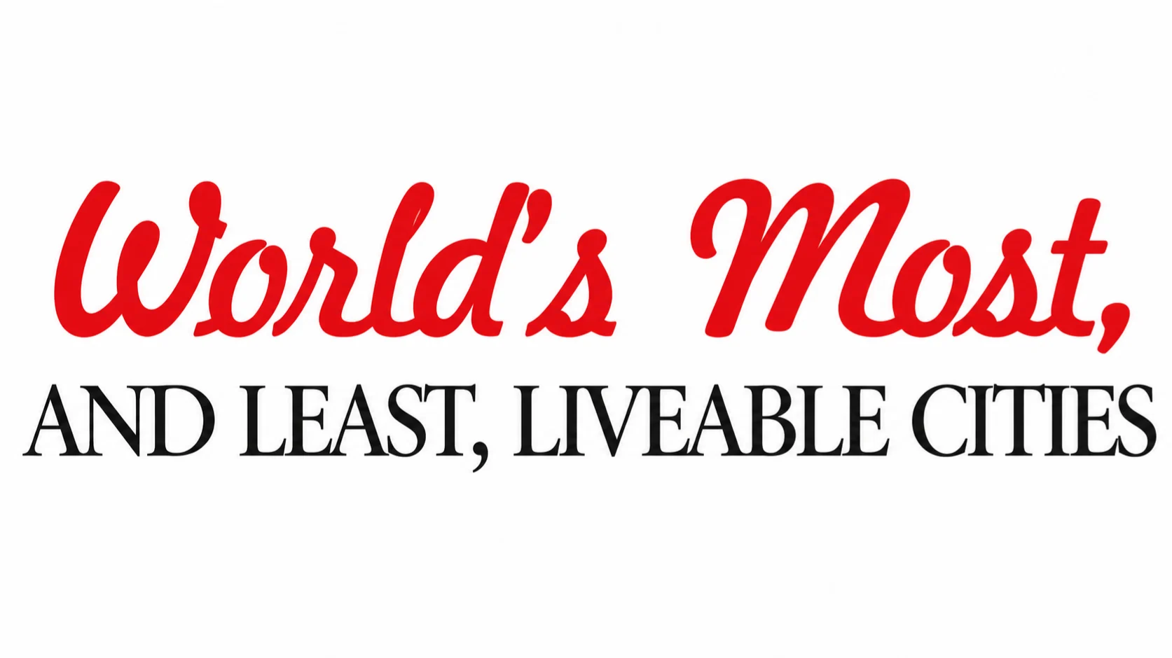 World’s Most, and Least, Liveable Cities